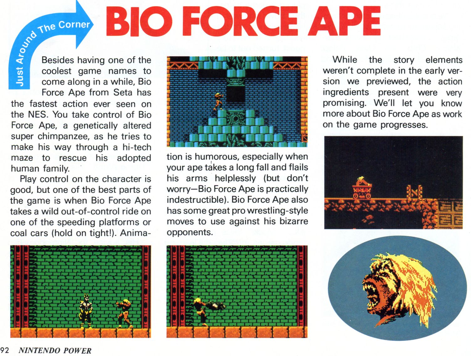 Анонс Bio Force Ape в Nintendo Power
